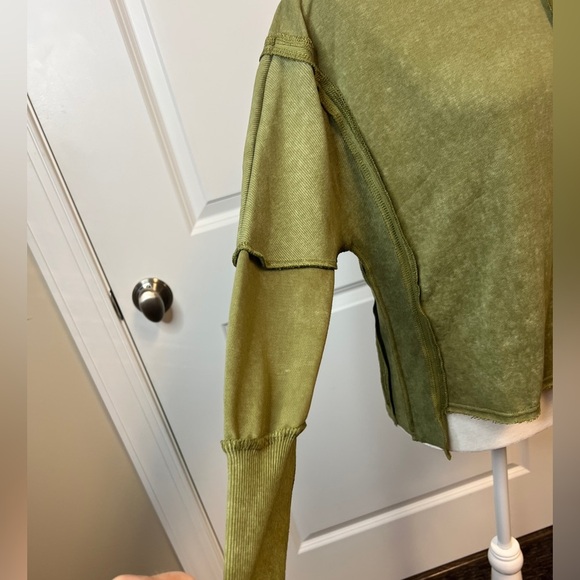 Green Mineral Wash Sweatshirt High Lowe - Picture 5 of 5